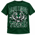 Blue Ridge Tigers Distressed Spirit Tee – Green & White Game Day Shirt - Forest Green