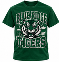 Blue Ridge Tigers Spirit Tee – Green & White School Shirt - Forest Green