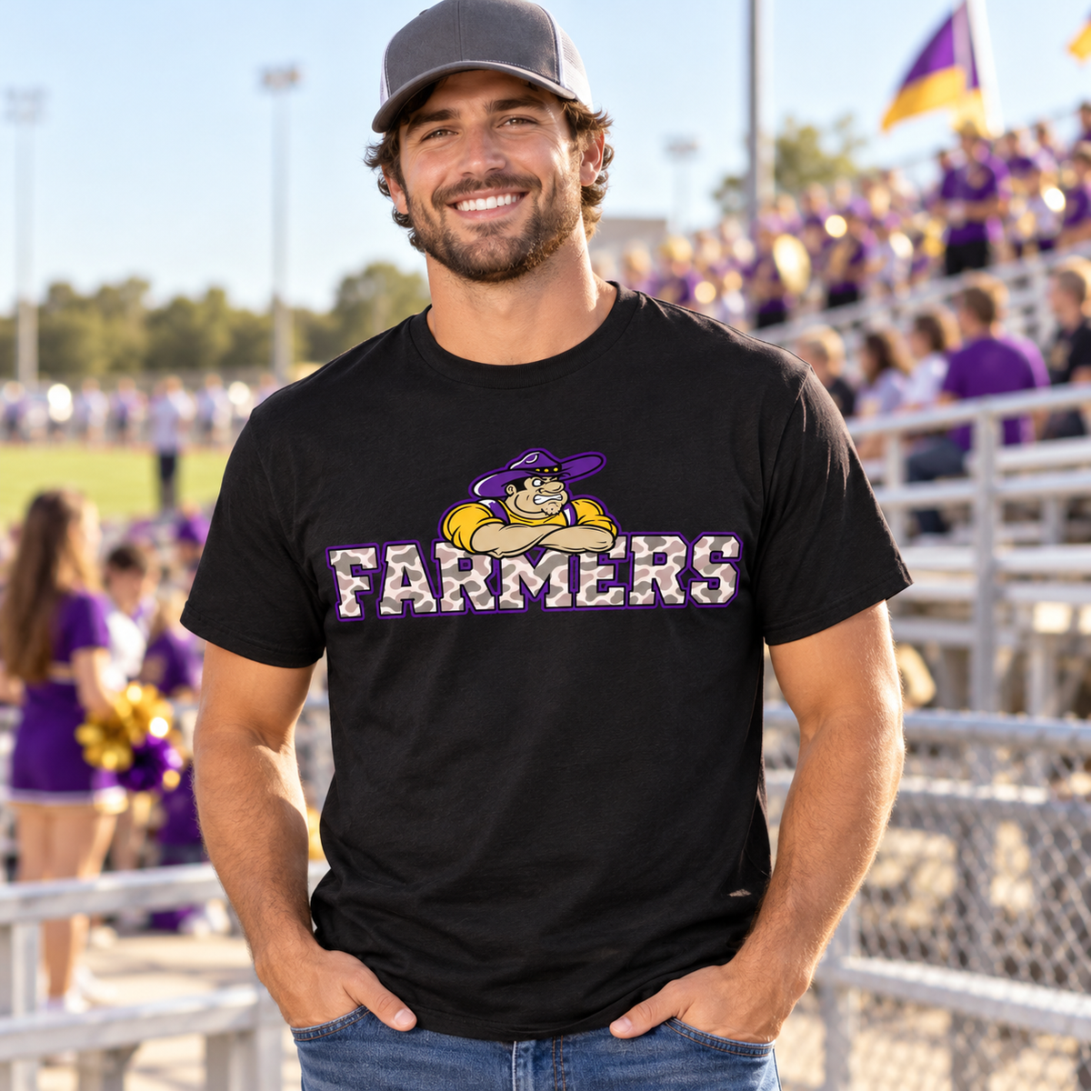 Farmersville farmer joe camo tee lifestyle