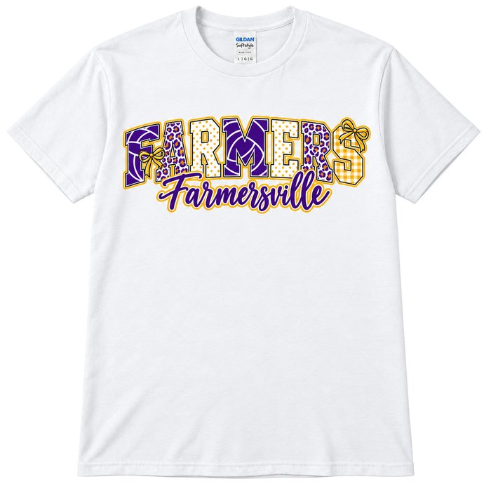 Farmersville Farmers Pattern Bows Tee – Adult, Youth & Toddler