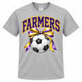 Farmers soccer bow tee — Adult Gildan 64000, Sport Gray