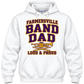 Farmersville Band Dad adult hoodie – Gildan White
