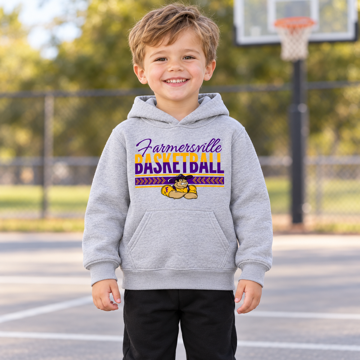 Farmersville Chevron Banner Purple Script Toddler Rabbit Skins3326 Heather lifestyle APPROVED