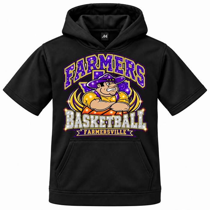 Farmersville Farmers Basketball Youth Short Sleeve Hoodie – A4 NB4281