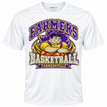 Farmersville Farmer Joe faux sequin basketball Sport-Tek ST350 white short-sleeve shirt
