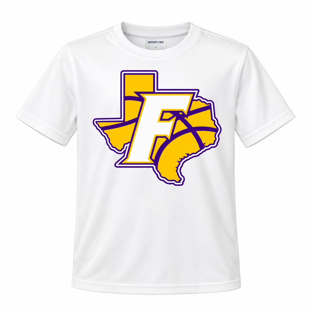 Farmersville Texas F Basketball - Youth Sport-Tek YST350 White studio - APPROVED