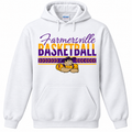 Farmersville Chevron Banner Purple Script Gildan 18500 Adult White studio mockup approved