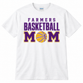 Farmersville basketball-mom Adult Gildan Softstyle 64000 White T-shirt