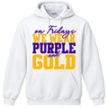 Farmersville friday purple gold — adult Gildan 18500, White