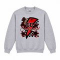 Melissa GO Cardinals football lightning crewneck – adult gildan sport grey