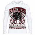 Princeton Panthers baseball Team 365 adult white performance hooded shirt front