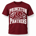 Princeton Panthers maroon spirit tee retail mockup