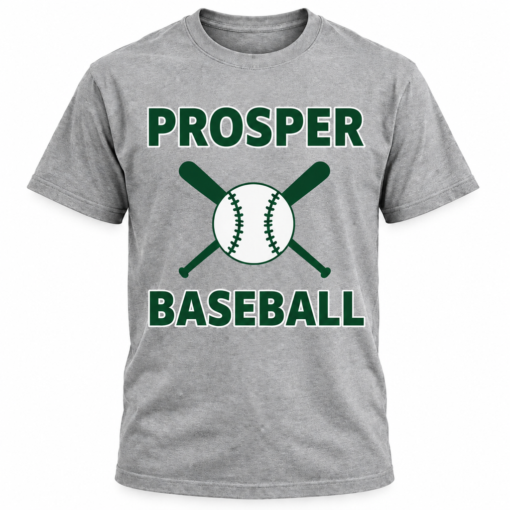 Prosper Eagles baseball tee in heather gray