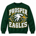 Prosper Eagles green crewneck sweatshirt with white and gold eagle design