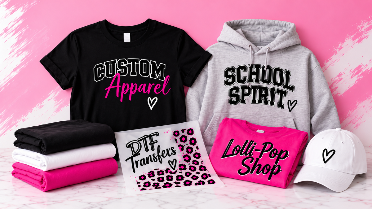 Custom apparel, school spirit wear and DTF transfers