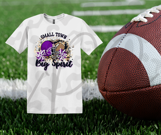 Small Town Big Spirt Cheer and Football T-shirt