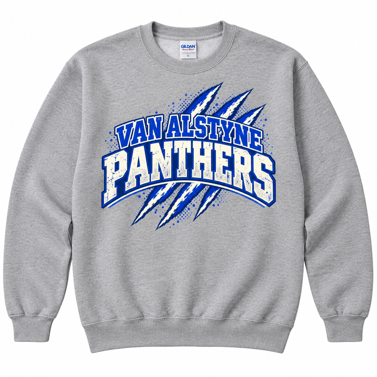 Van Alstyne Vintage Distressed Crewneck - Gildan Heavy Blend 18000 Sport Grey